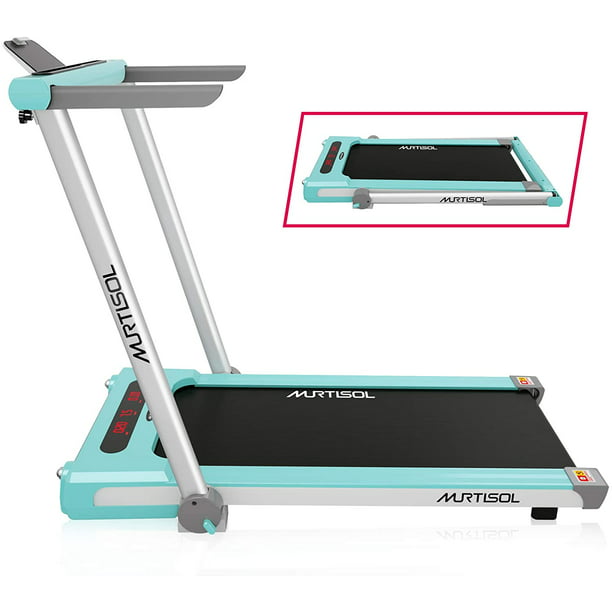Portable Folding Manual Treadmill Home Gym Cardio Fitness Workout With LCD Blue